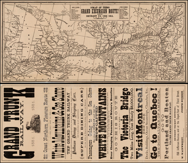 12-New England, Midwest and Canada Map By Grand Trunk Railway