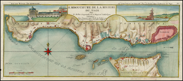 99-Portugal Map By Nicolas de Fer