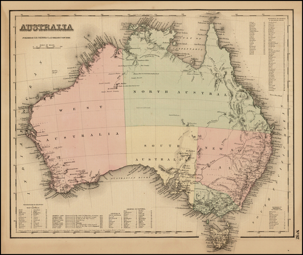41-Australia Map By Joseph Hutchins Colton