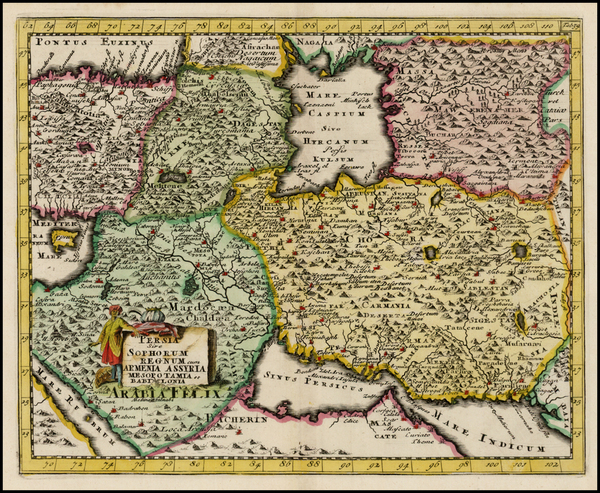 74-Central Asia & Caucasus and Turkey & Asia Minor Map By Philipp Clüver