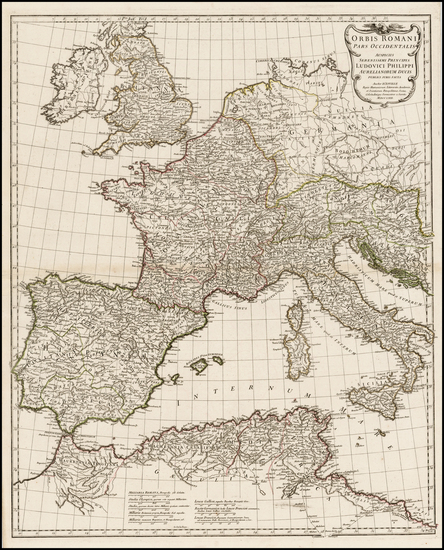 82-Europe, France, Italy, Spain and Mediterranean Map By Jean-Baptiste Bourguignon d'Anville