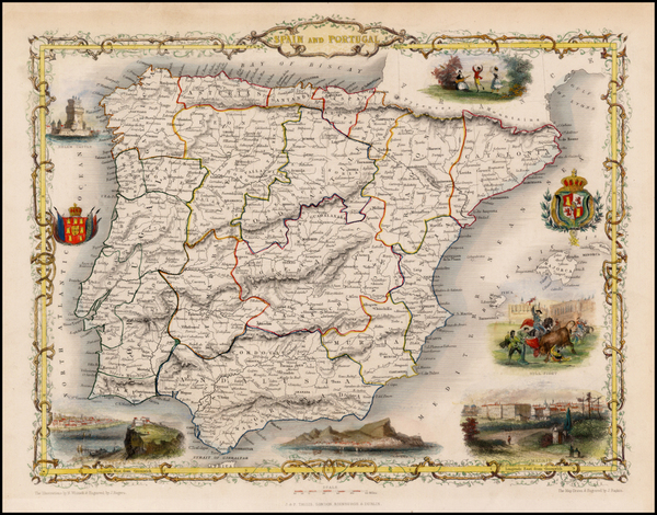 75-Spain and Portugal Map By John Tallis