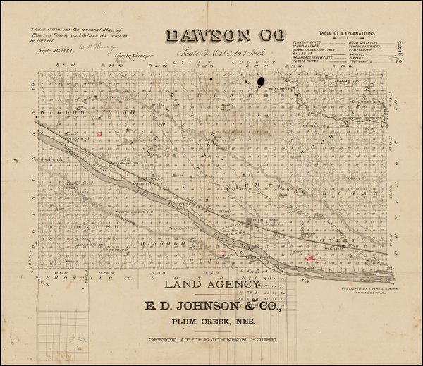 43-Plains and Nebraska Map By Everts & Kirk