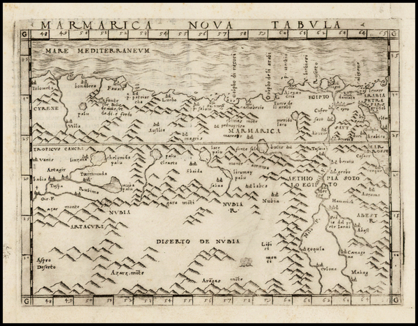 32-North Africa Map By Giacomo Gastaldi