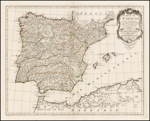 62-Spain Map By Philippe Buache