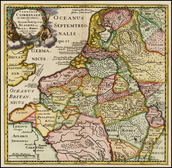 41-Netherlands and Germany Map By Philipp Clüver