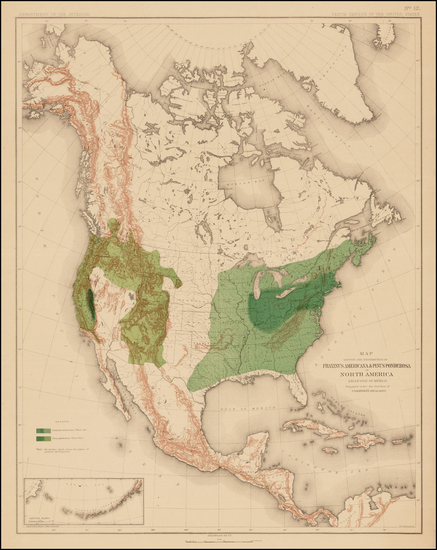 18-United States, North America and Canada Map By Julius Bien & Co.