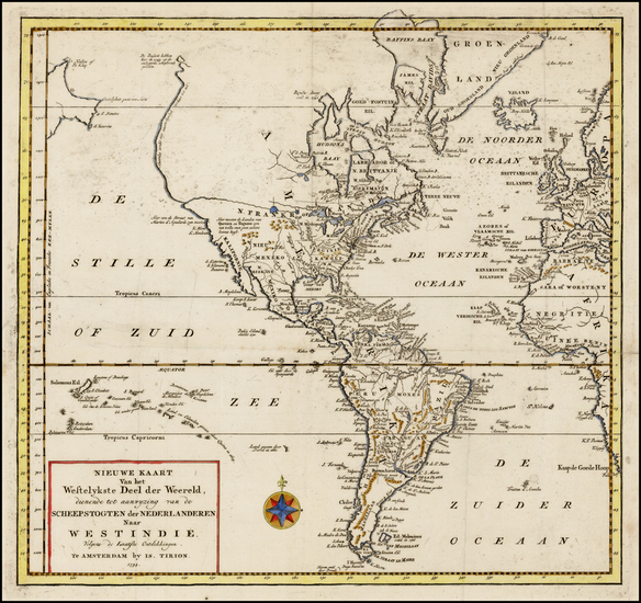 15-Alaska, South America and America Map By Isaak Tirion