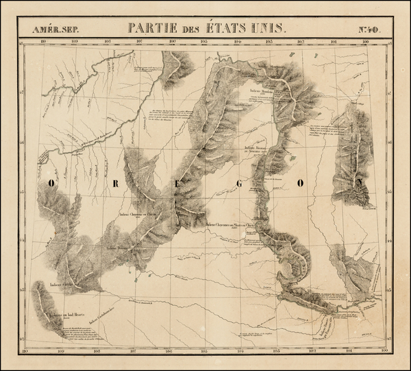 14-Plains and Rocky Mountains Map By Philippe Marie Vandermaelen