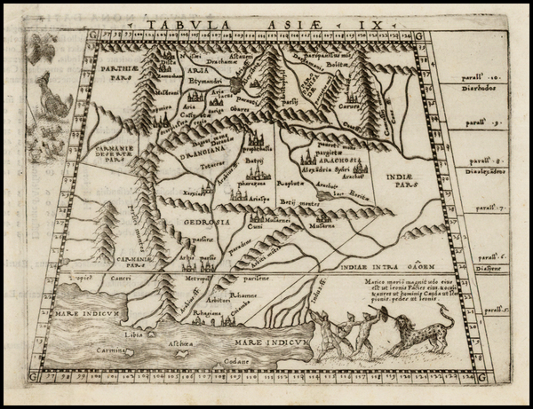 54-India and Central Asia & Caucasus Map By Giacomo Gastaldi