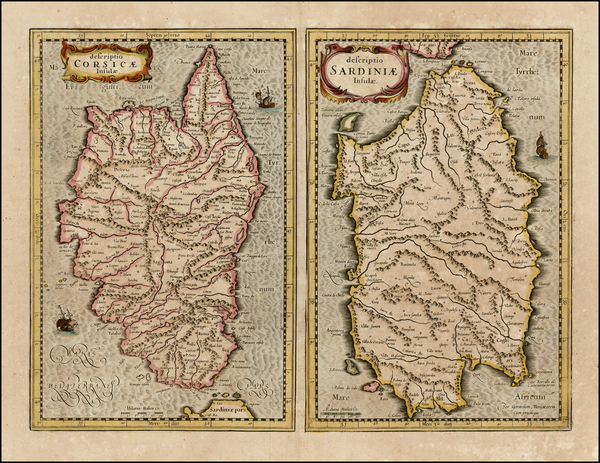 93-France, Italy and Balearic Islands Map By  Gerard Mercator