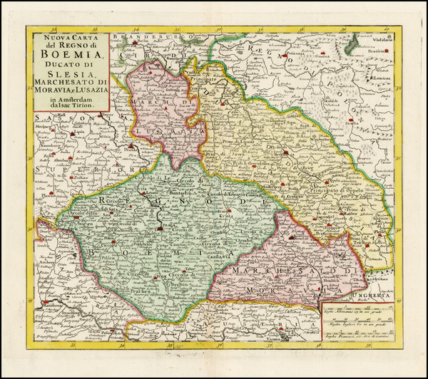 67-Poland and Czech Republic & Slovakia Map By Issac Tirion