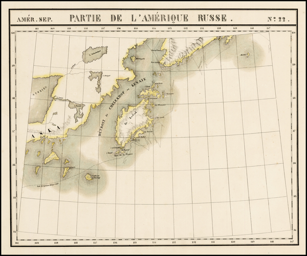 18-Alaska Map By Philippe Marie Vandermaelen