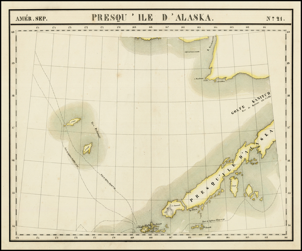 93-Alaska Map By Philippe Marie Vandermaelen