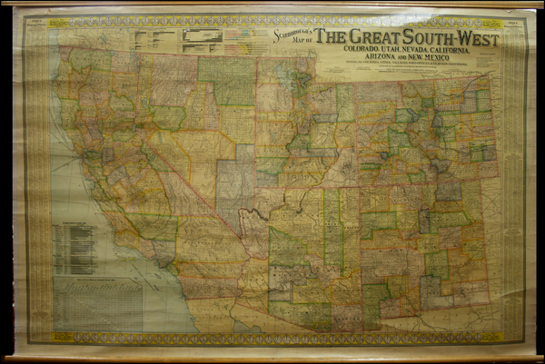 65-Southwest, Rocky Mountains and California Map By Scarborough Map Co.