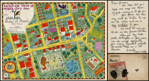 35-Curiosities Map By Gwindell Printing Co.
