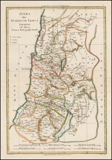 46-Holy Land Map By Rigobert Bonne