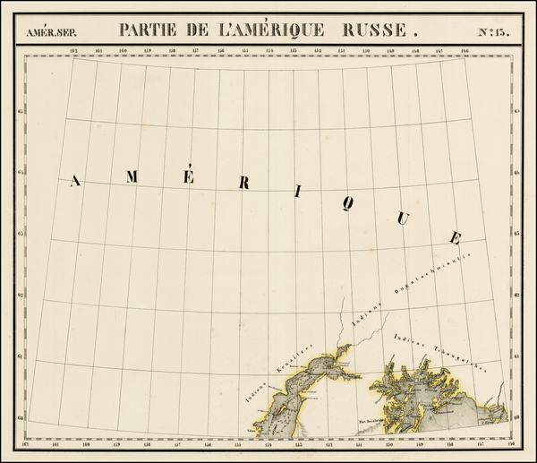 44-Alaska Map By Philippe Marie Vandermaelen