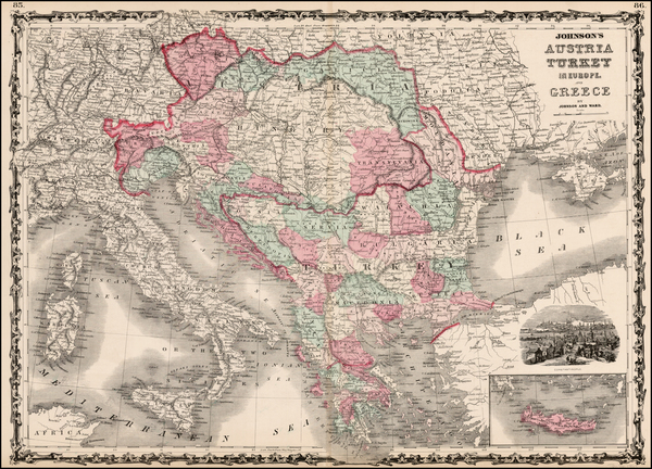 0-Hungary, Balkans, Turkey and Greece Map By Benjamin P Ward  &  Alvin Jewett Johnson