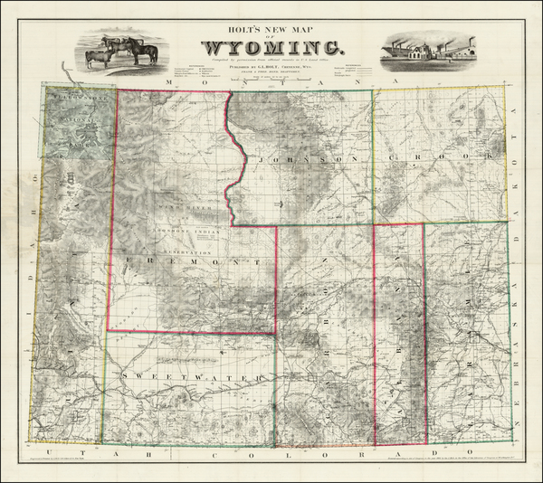 44-Plains and Rocky Mountains Map By G.W.  & C.B. Colton / G.L. Holt