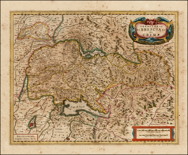 37-Italy Map By Henricus Hondius