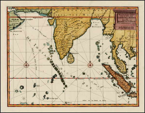 41-Indian Ocean, India, Southeast Asia and Other Islands Map By Cornelis De Bruyn