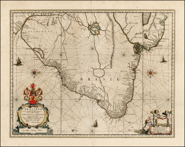 23-Brazil Map By Willem Janszoon Blaeu