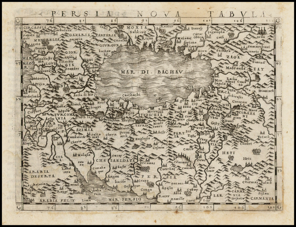 10-Central Asia & Caucasus and Middle East Map By Giacomo Gastaldi