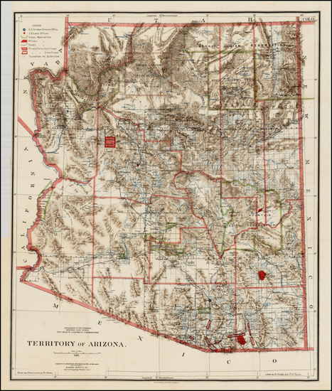 87-Southwest and Arizona Map By General Land Office