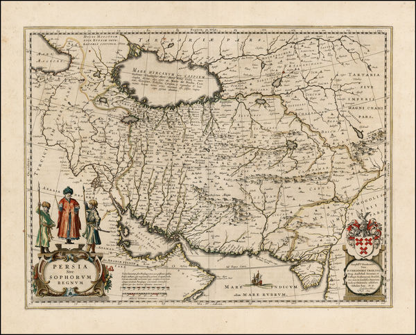 85-Central Asia & Caucasus and Middle East Map By Willem Janszoon Blaeu