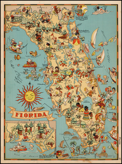 97-Florida Map By Ruth Taylor White