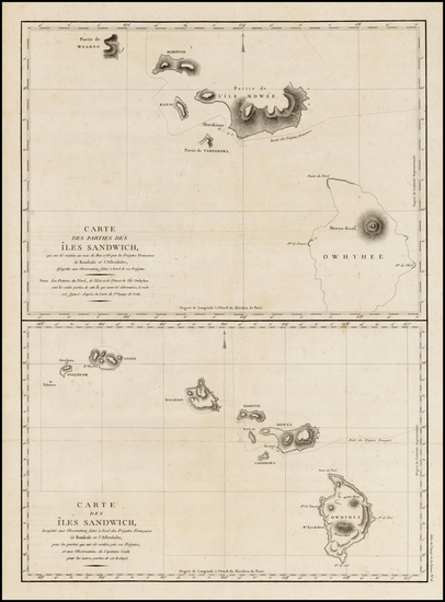 13-Hawaii and Hawaii Map By Jean Francois Galaup de La Perouse