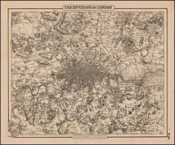 69-British Isles Map By Joseph Hutchins Colton