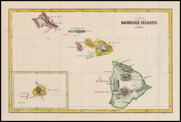 86-Hawaii and Hawaii Map By Rufus Anderson