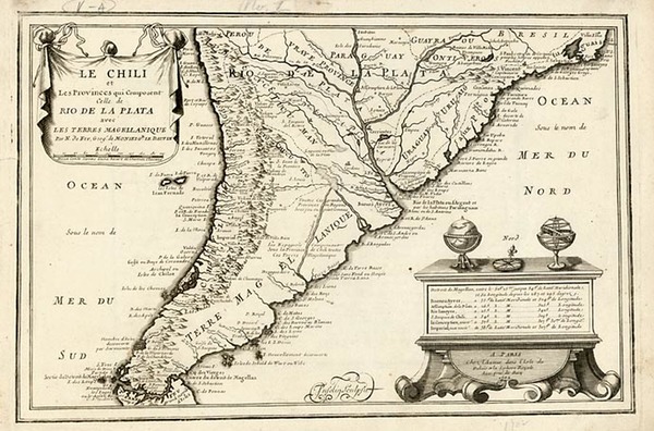 48-South America Map By Nicolas de Fer