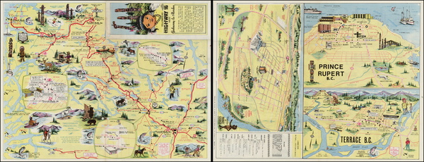 60-Alaska, Pictorial Maps and Canada Map By Pictorial Advertising