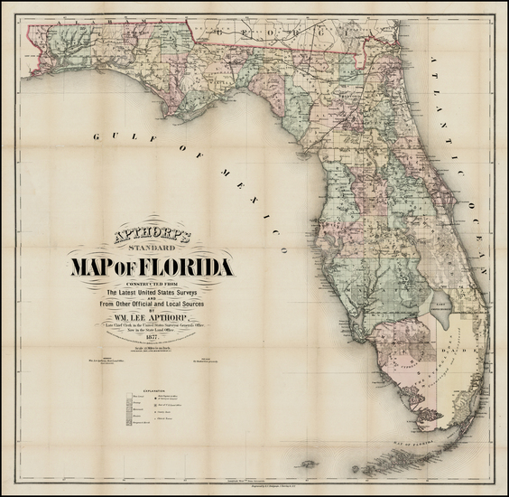 15-Florida Map By William Lee Apthorp