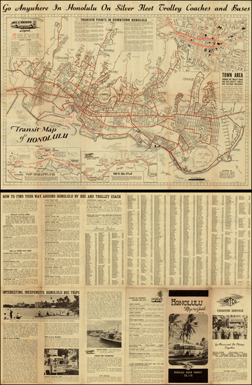 34-Hawaii and Hawaii Map By Honolulu Rapid Transit Company