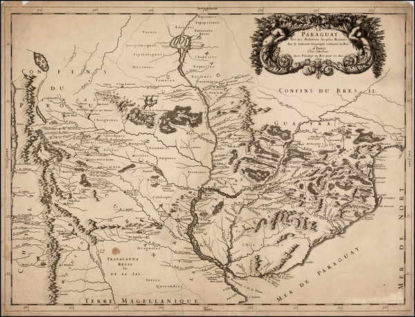 37-Paraguay & Bolivia Map By Nicolas Sanson