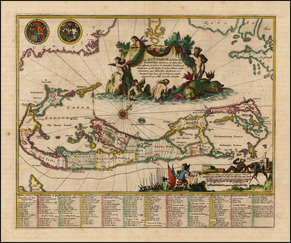 29-Atlantic Ocean and Caribbean Map By John Ogilby