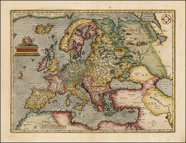 57-Europe and Europe Map By Abraham Ortelius