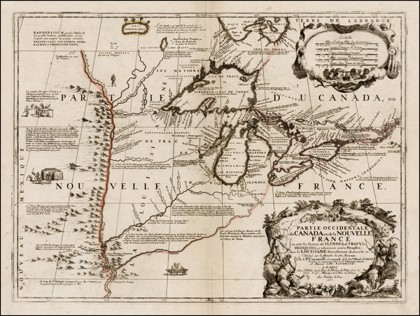 97-United States, Midwest, Plains, Rocky Mountains and Canada Map By Vincenzo Maria Coronelli / Je