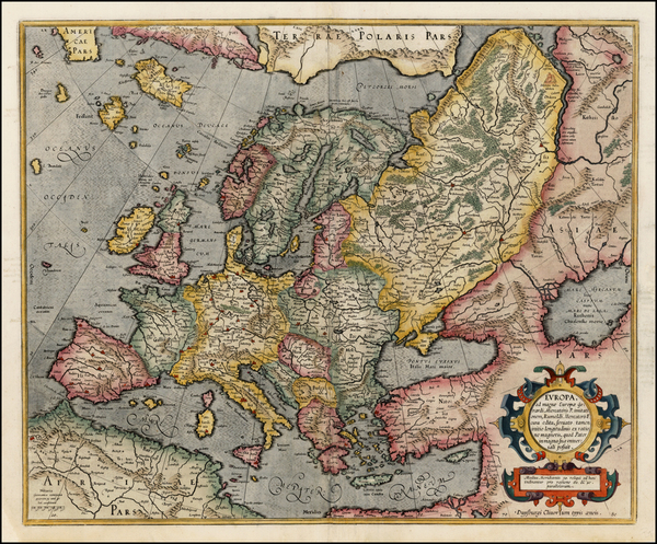 86-Europe and Europe Map By Gerhard Mercator