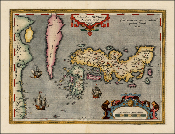 31-Japan and Korea Map By Abraham Ortelius