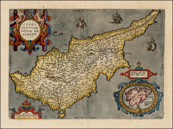 32-Mediterranean and Balearic Islands Map By Abraham Ortelius