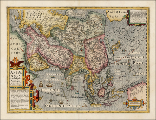 79-Asia and Asia Map By Jodocus Hondius