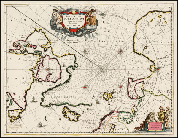 94-Northern Hemisphere, Polar Maps, Russia, Iceland and Canada Map By Jan Jansson