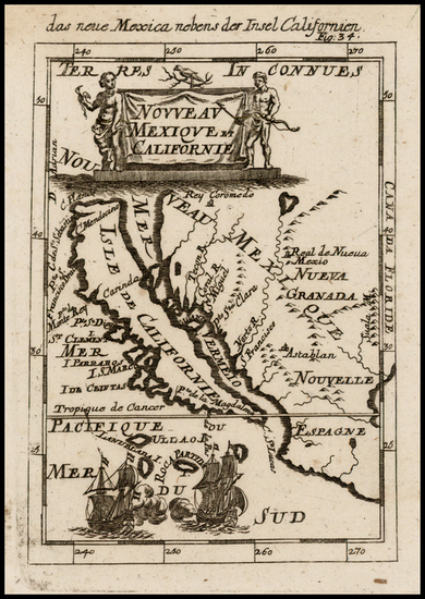 24-Mexico, Baja California and California Map By Alain Manesson Mallet