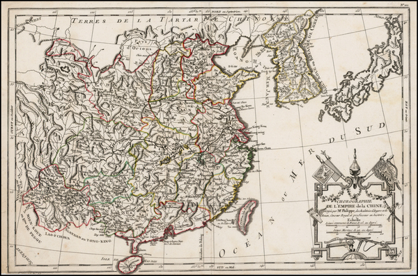 37-China and Korea Map By Etienne-Andre Philippe  De Pretot