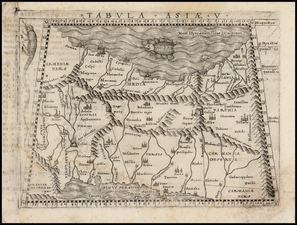 9-Middle East and Turkey & Asia Minor Map By Giacomo Gastaldi